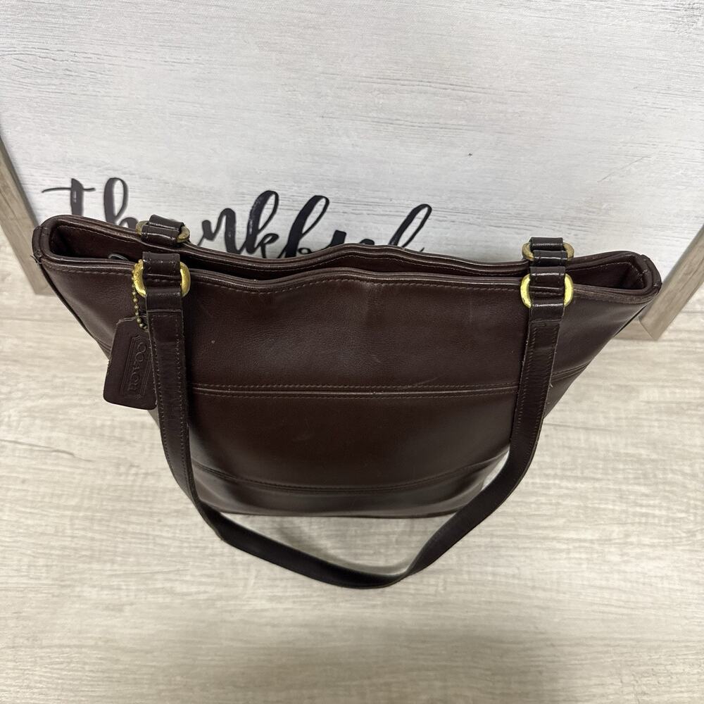 Vintage COACH Tribeca 9098 Brown Leather Tote USA Hangtag Shoulder Bag - Picture 8 of 16